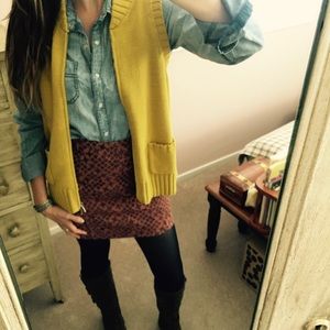 Vintage Mustard Knit Sweater Vest Medium M